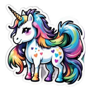 Joy ein herzliches Regenbogen-Einhorn - Fröhliche 4K PNG Illustration für Einhorn-Fans