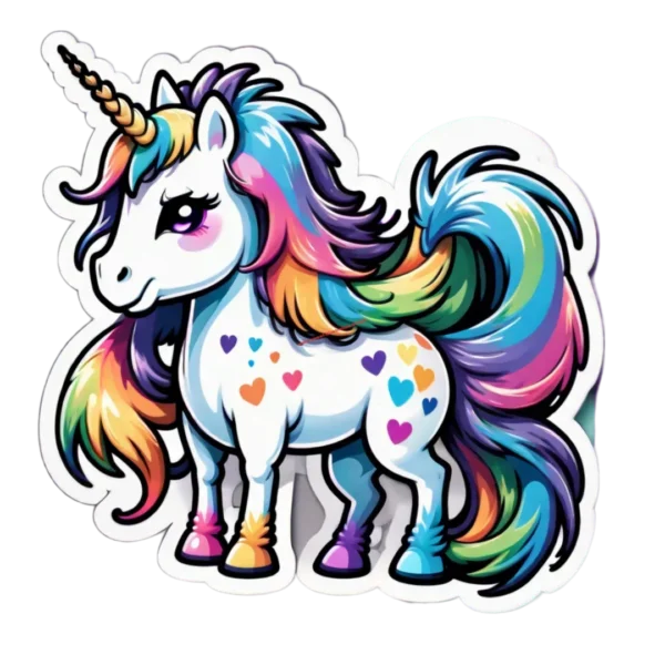 Joy ein herzliches Regenbogen-Einhorn - Fröhliche 4K PNG Illustration für Einhorn-Fans