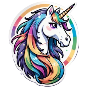 Radiant Rainbow Unicorn - Belebende 4K PNG Einhorn-Illustration für Fantasievolle