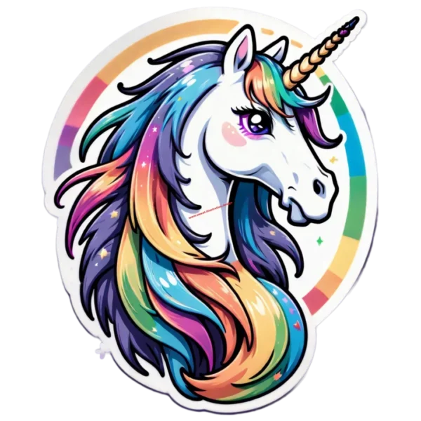 Radiant Rainbow Unicorn - Belebende 4K PNG Einhorn-Illustration für Fantasievolle