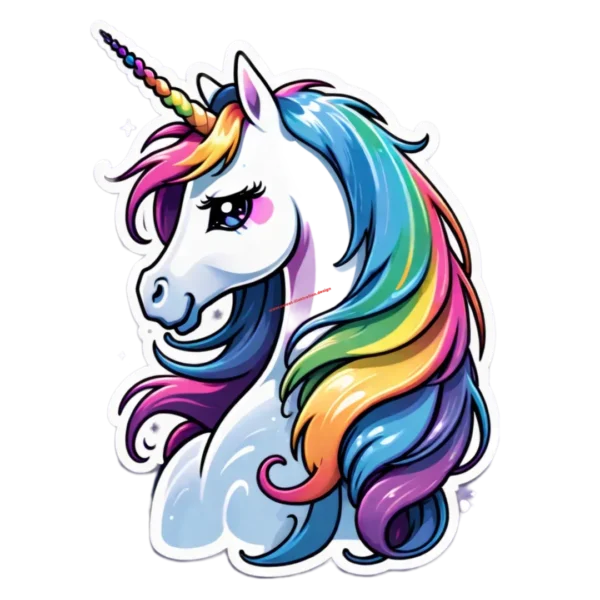 Schillerndes Regenbogen-Einhorn - Magisches 4K PNG für Heiterkeit & Dekor