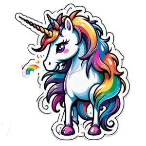 Lumi das Regenbogen-Zauber Einhorn - Lebendige 4K PNG Illustration für Fantasiewelten