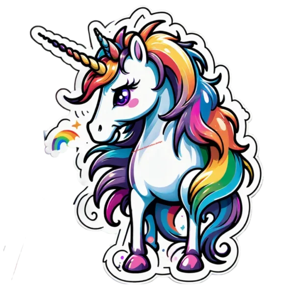 Lumi das Regenbogen-Zauber Einhorn - Lebendige 4K PNG Illustration für Fantasiewelten