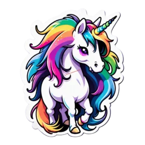 Aura - Charmantes Regenbogen-Einhorn - Fantasievolles 4K PNG für zauberhafte Momente