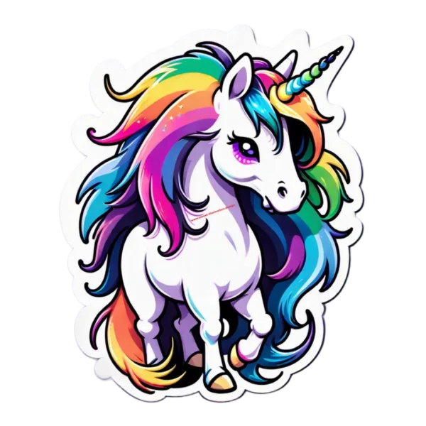 Aura - Charmantes Regenbogen-Einhorn - Fantasievolles 4K PNG für zauberhafte Momente