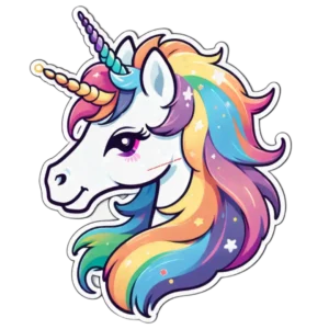 Stella das zauberhafte Sternen-Einhorn - Lebendige 4K PNG Illustration für Märchenfreunde