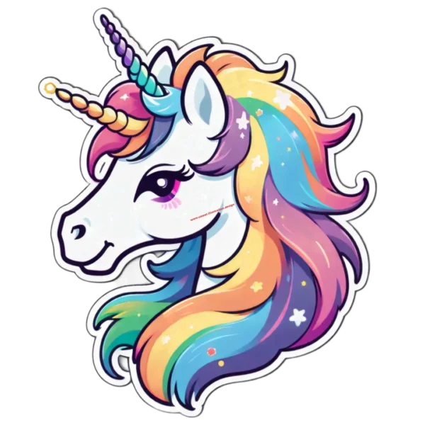 Stella das zauberhafte Sternen-Einhorn - Lebendige 4K PNG Illustration für Märchenfreunde