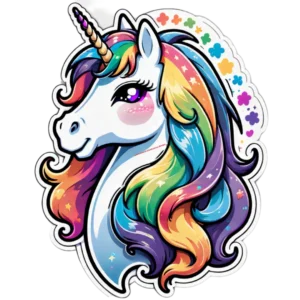 Luna das galaktische Regenbogen-Einhorn - Farbenfrohe 4K PNG Illustration für Heim & Herz