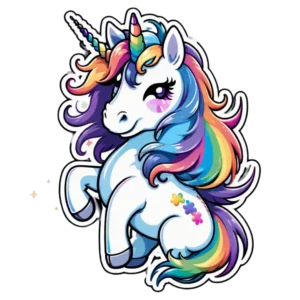 Lola das bunte Traum-Einhorn - 4K PNG Illustration für Fantasiewelten und Einhornfans