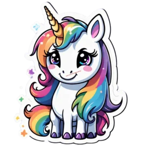 Lilly ein verspieltes Regenbogen-Einhorn - 4K PNG-Zauberwesen für fantasievolle Dekoration