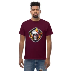 mens-classic-tee-maroon-front-65b1112865fa8.jpg