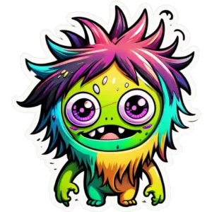 shaggy-long-haired-cute-monster-with-colorful-hair-and-big-happy-eyes-as-sticker-400080883-PhotoRoom