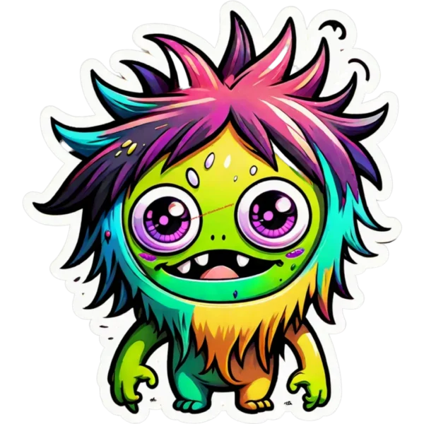 shaggy-long-haired-cute-monster-with-colorful-hair-and-big-happy-eyes-as-sticker-400080883-PhotoRoom