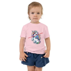 Kurzärmeliges Baby-T-Shirt - Lola das bunte Traum-Einhorn - Illustration für Fantasiewelten und Einhornfans