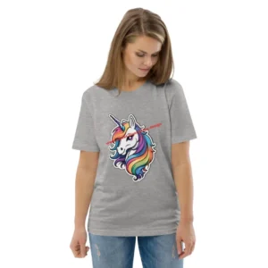 Unisex-Bio-Baumwoll-T-Shirt - Strahlendes Einhorn Aurora