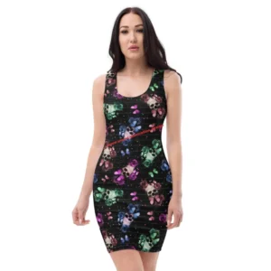 Butterfly Skulls - Bodycon-Kleid
