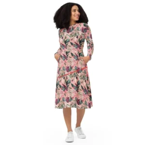 Langärmliges Midikleid - Flora