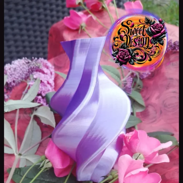 Violet Wave - Leichte Deko-Vase im geschwungenen Design