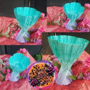 Ocean Blossom - Spiralvase in Türkis und Lavendel