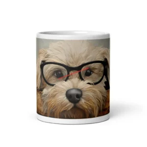 Professor Dog - Weiße, glänzende Tasse